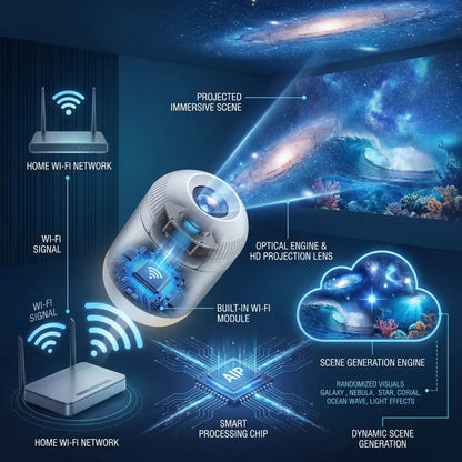 BVJ® NEXT-GEN SMART PROJECTION HD Smart Dynamic 5D Holographic Night Light Projector